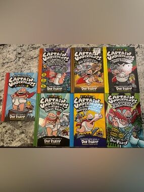 Captain Underpants Book Set (7) by Dav Pilkey - Colorful Covers